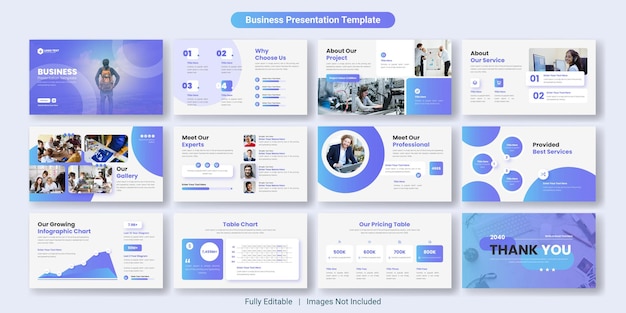 Creative business powerpoint presentation slides template design set