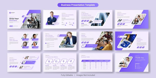 Vector creative business powerpoint presentation slides template design set