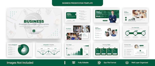 Creative business PowerPoint presentation slides template design set