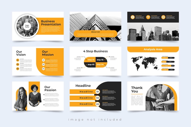 Creative Business Presentation Slide Template Design Set