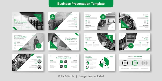 Creative business presentation slide template design set