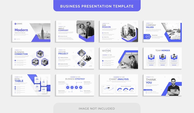 Vector creative business presentation slides template design set