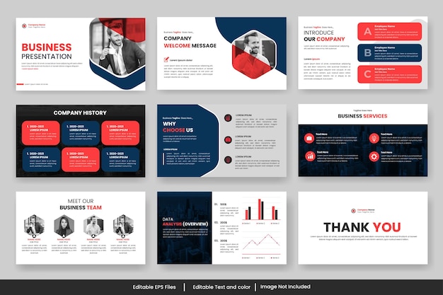 Creative business presentation slides template design use for modern presentation background