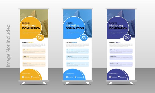 Creative business roll up banner design or pull up banner design template roll up banner