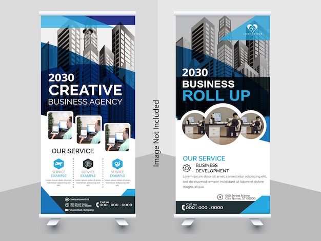 creative business roll up banner design. Standee Design Banner, Corporate digital Roll Up Banner.