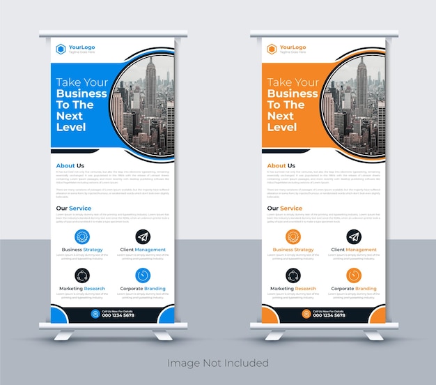 Creative business roll up banner design template