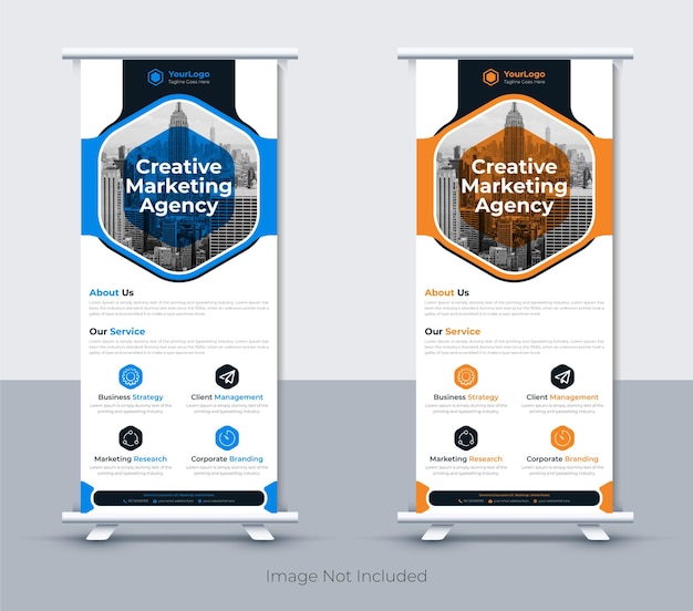 Creative business roll up banner design template