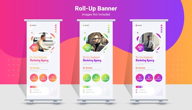 Creative business roll up banner template design