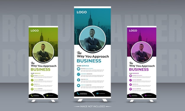 Vettore creativo business roll up banner template