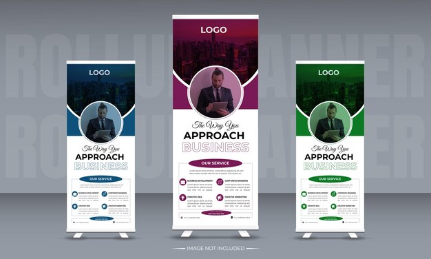 Vettore creativo business roll up banner template