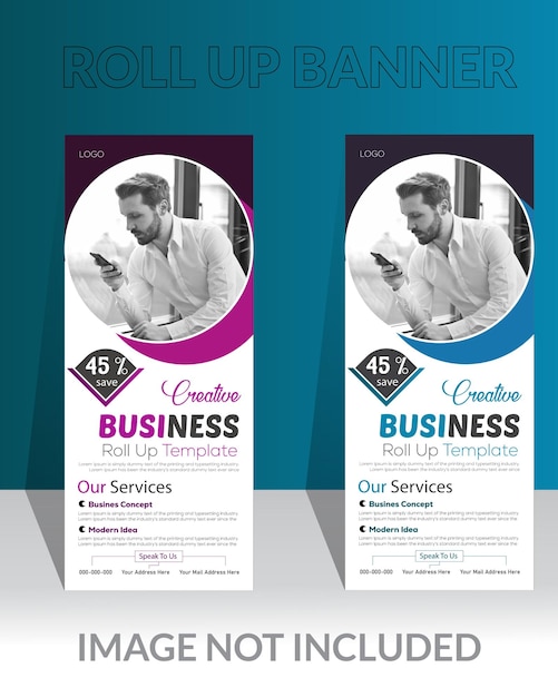 Vector creative business roll up template business banner layout