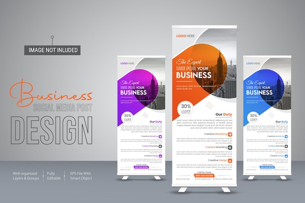 Vector creative business rollup banner design template