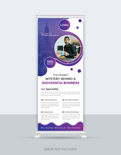 Design creativo del banner rollup aziendale