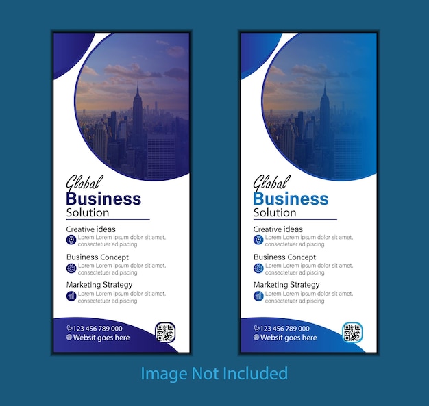 Креативный бизнес-дизайн баннера с синим цветом