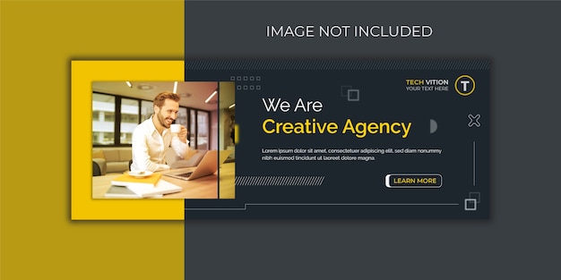 Creative business social media banner template with facebook cover design 