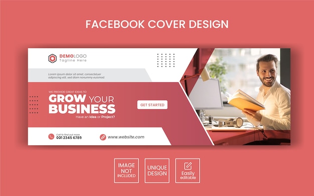 Креативный бизнес шаблон баннера в социальных сетях с дизайном обложки facebook
