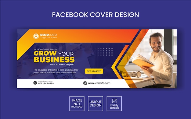 Creative business social media banner template with facebook cover design