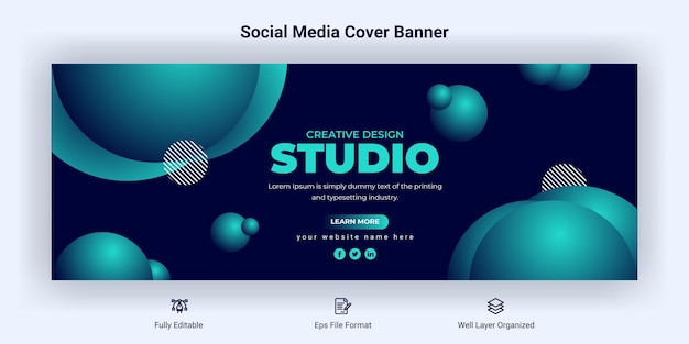 Creative business social media facebook cover banner template