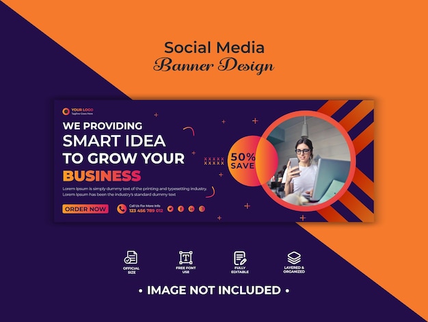 Creative business social media facebook cover and web banner template