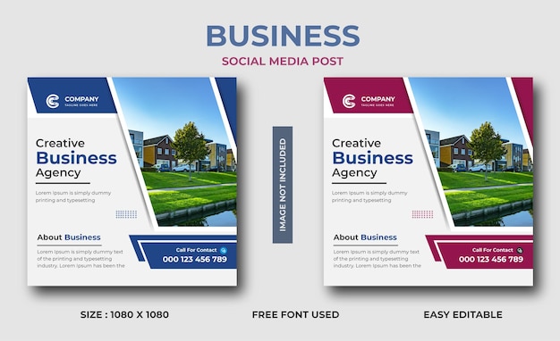 Creative business social media post design vector