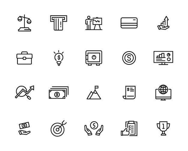 Creative business solutions related icon set Innovation team management