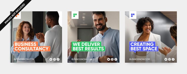 Vector creative business solutions social media post templates