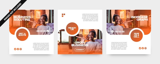 Vector creative business solutions social media post templates