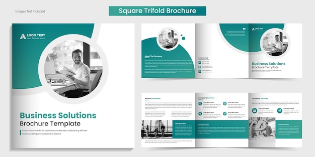 크리에이 티브 비즈니스 스퀘어 trifold 브로셔 템플릿 디자인 또는 최소한의 기업 회사 프로필