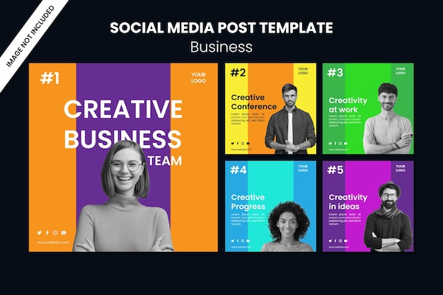 Vettore modello di post per i social media della creative business team