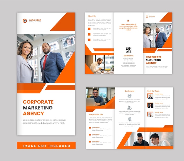 Креативный дизайн шаблона брошюры для бизнеса trifold