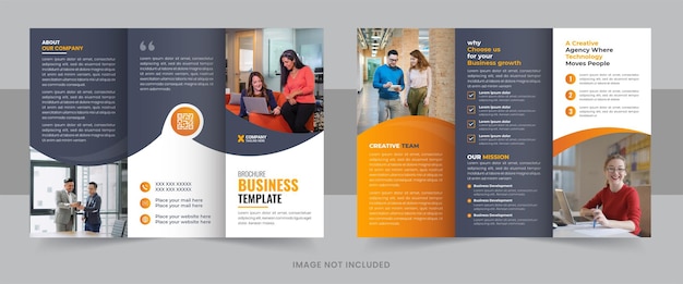 Vector creative business trifold brochure template design