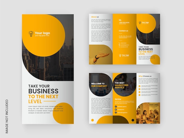 Vector creative business trifold brochure template design