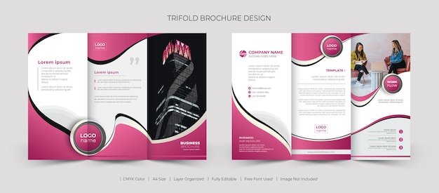 Vector creative business trifold brochure template