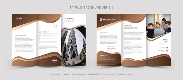 Creative business trifold brochure template