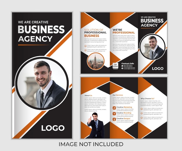 Vector creative business trifold brochure template