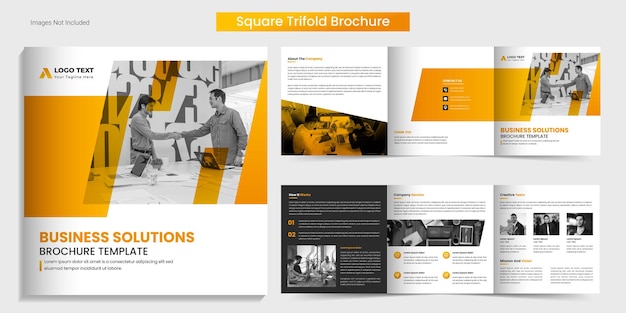 Creative Business vierkante driebladige brochure sjabloonontwerp en minimale zakelijke bedrijfsbrochure