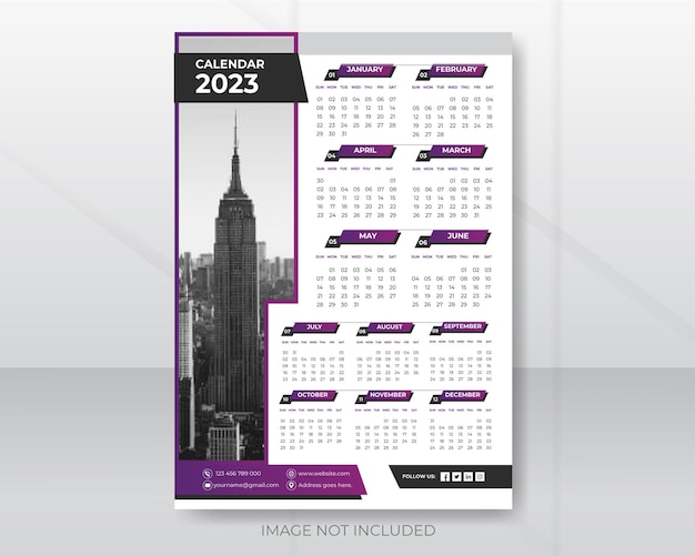 Creative business wall calendar design template