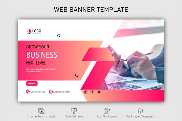 Creative business web banner presentation and landing cover page