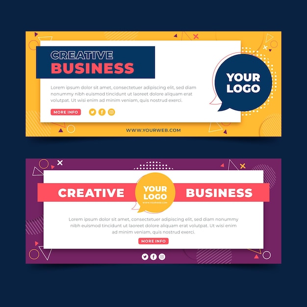 Modello di banner web business creativo