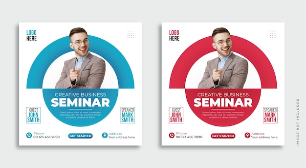 Vector creative business webinar social media post template