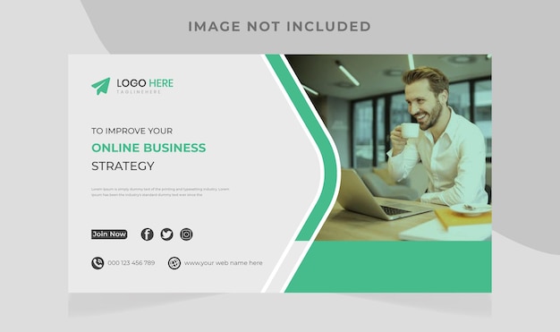 Creative business YouTube  thumbnail and social media  web banner template