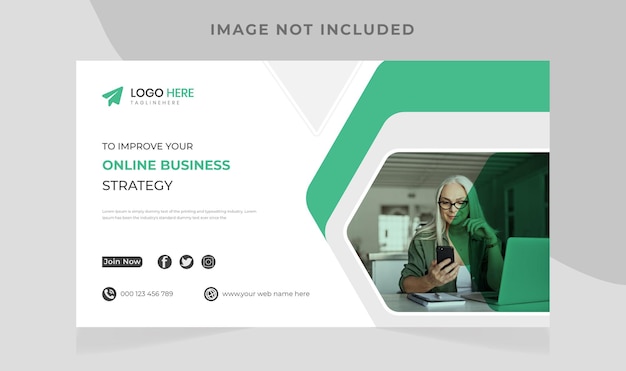 Creative business YouTube  thumbnail and social media  web banner template