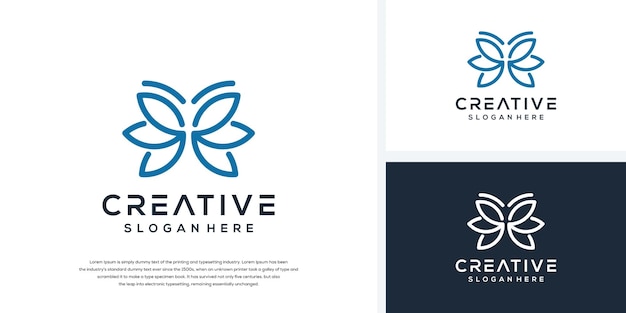 Creative butterfly logo design monoline logo concept