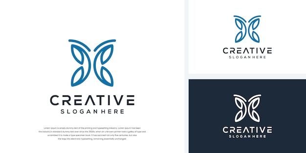 Creative butterfly logo design monoline logo concept