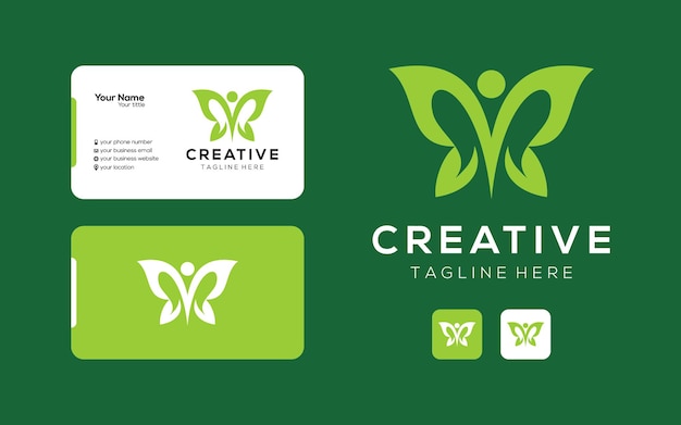 Creative butterfly yoga logo icon design modern voor uw bedrijf