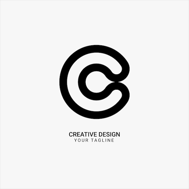 Creative C letter initial circle shape line art monogram stylish modern brand unique logo design