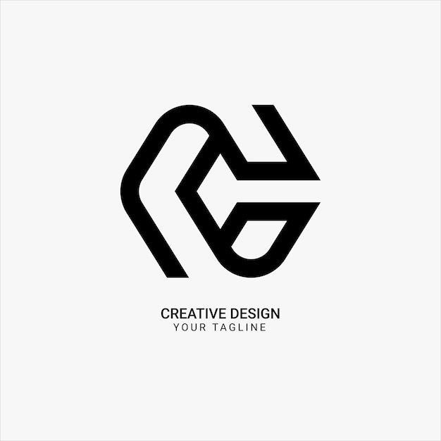Vector creative c letter initial hexagon shape line art pattern elegant modern brand unique logo design