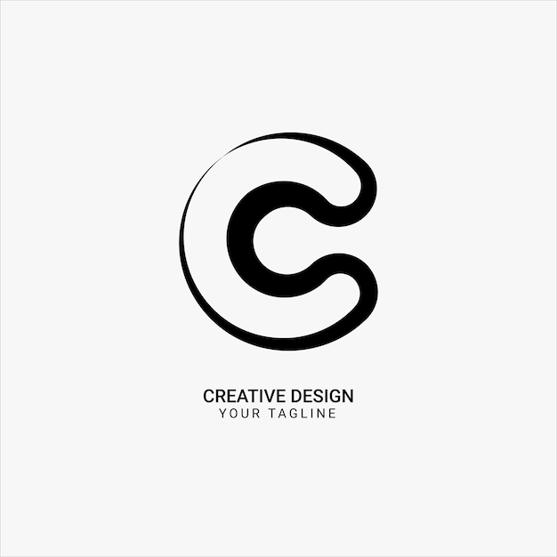 Creative C letter initial line art monogram stylish modern brand unique logo design