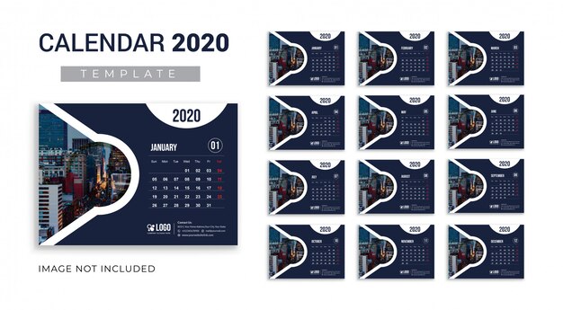 Шаблон креативного календаря 2020