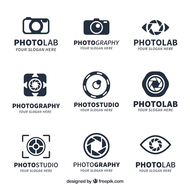 Collezione logo della fotocamera creativa